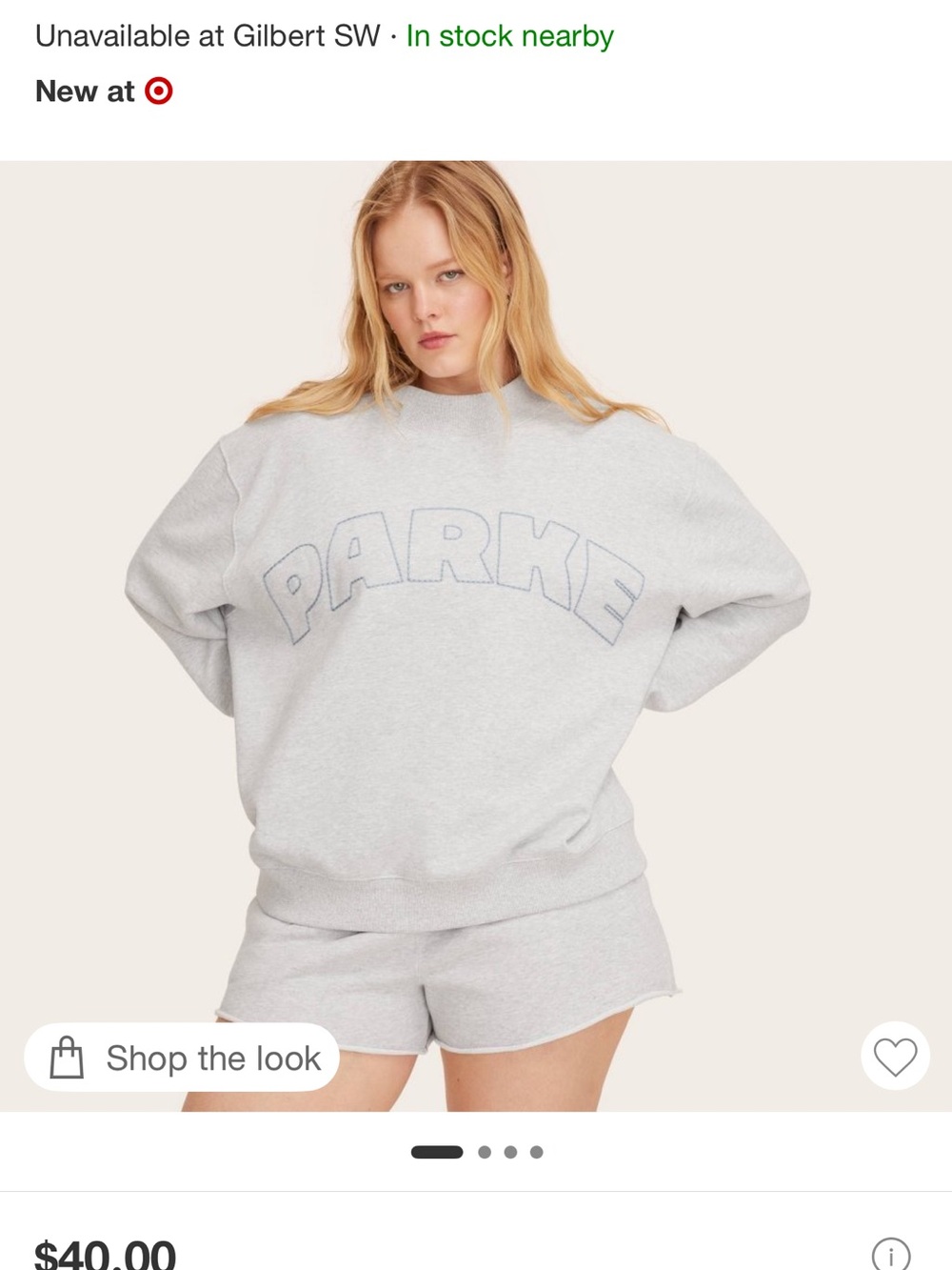 PARKE Embroidered Light Gray Sweatshirt